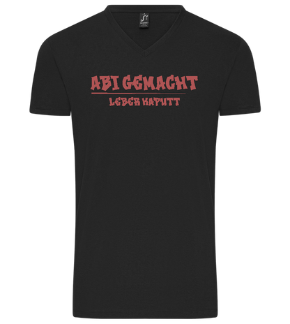 Abi Gemacht Leber Kaputt Design - Premium men's v-neck t-shirt_DEEP BLACK_front