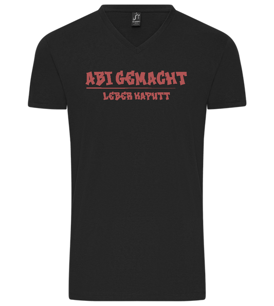 Abi Gemacht Leber Kaputt Design - Premium men's v-neck t-shirt_DEEP BLACK_front