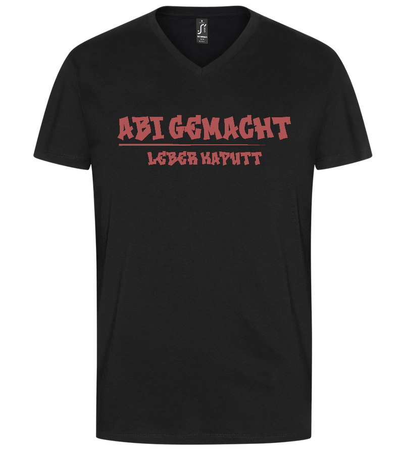 Abi Gemacht Leber Kaputt Design - Premium men's v-neck t-shirt_DEEP BLACK_front