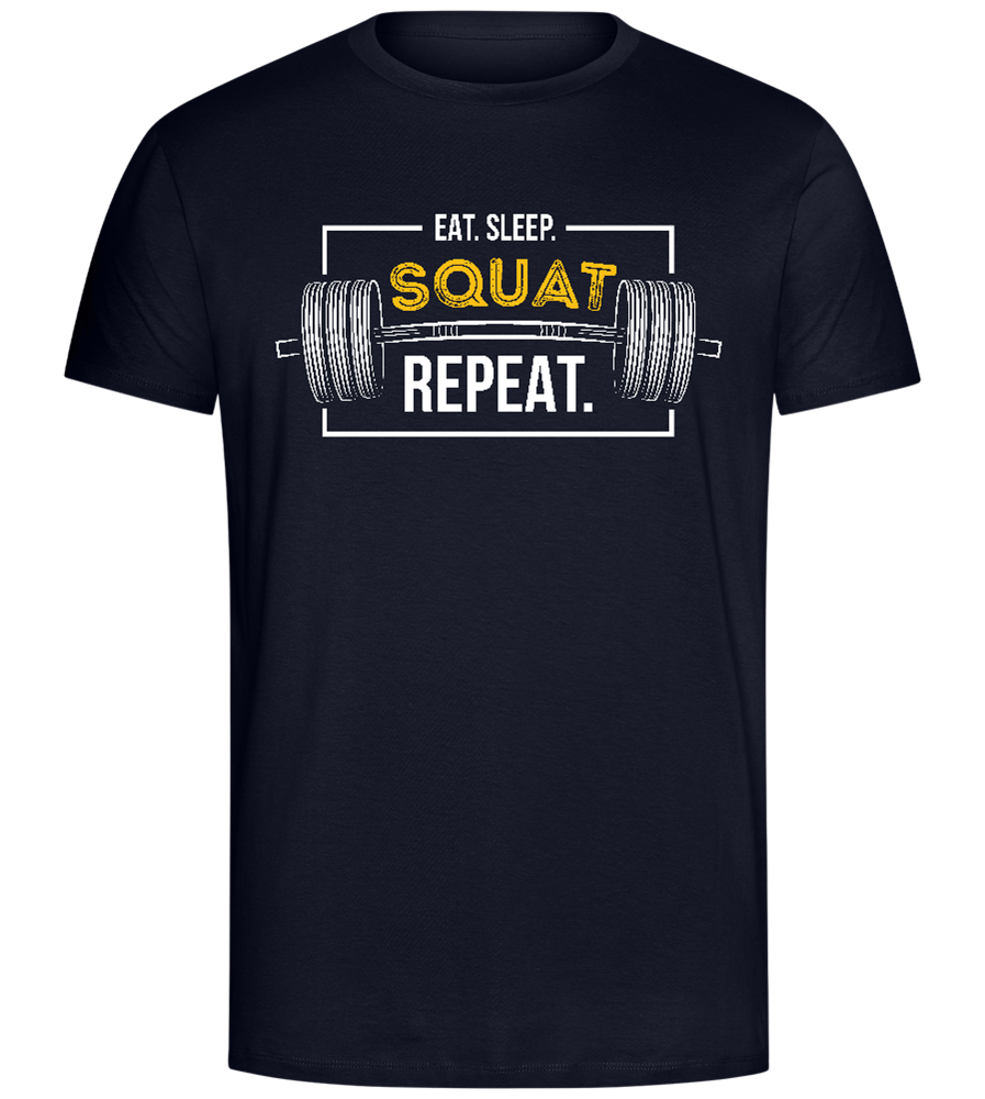 Repeat the Squats Design - Comfort Unisex T-Shirt_FRENCH NAVY_front