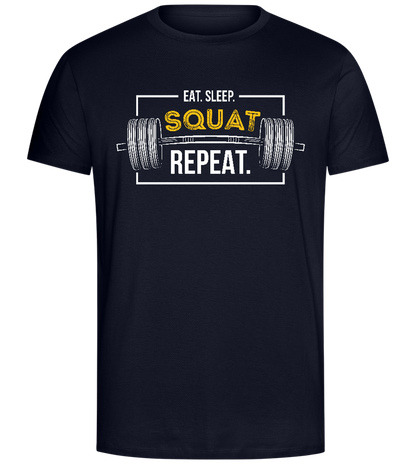 Repeat the Squats Design - Comfort Unisex T-Shirt_FRENCH NAVY_front