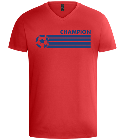 Soccer Champion Design - Basic men's v-neck t-shirt_RED_front