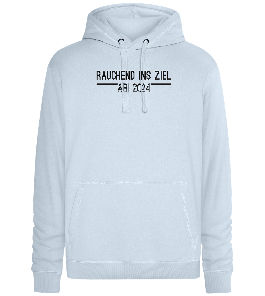 Rauchend Ins Ziel Design - Premium unisex hoodie_CREAMY BLUE_front