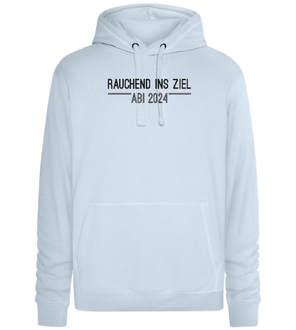 Rauchend Ins Ziel Design - Premium unisex hoodie_CREAMY BLUE_front