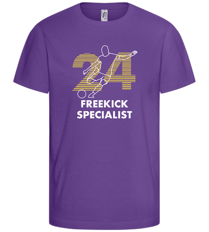 Freekick Specialist Design - Basic kids t-shirt_DARK PURPLE_front