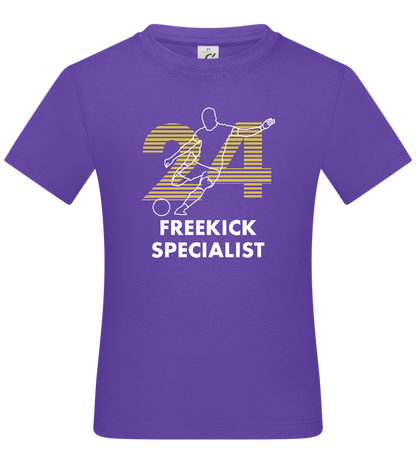 Freekick Specialist Design - Basic kids t-shirt_DARK PURPLE_front