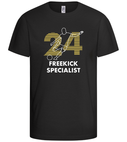 Freekick Specialist Design - Basic kids t-shirt_DEEP BLACK_front