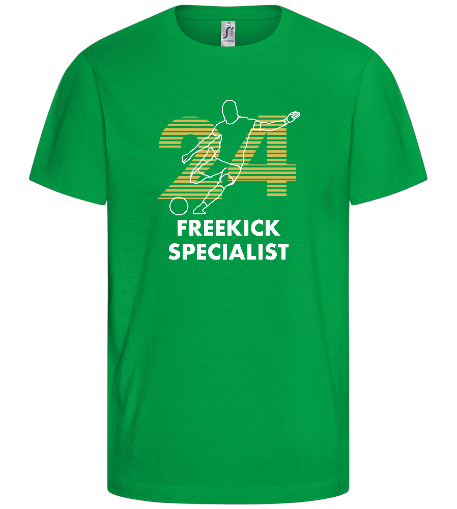 Freekick Specialist Design - Basic kids t-shirt_MEADOW GREEN_front