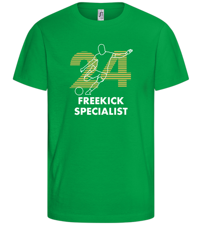 Freekick Specialist Design - Basic kids t-shirt_MEADOW GREEN_front