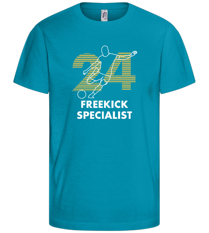 Freekick Specialist Design - Basic kids t-shirt_TURQUOISE_front