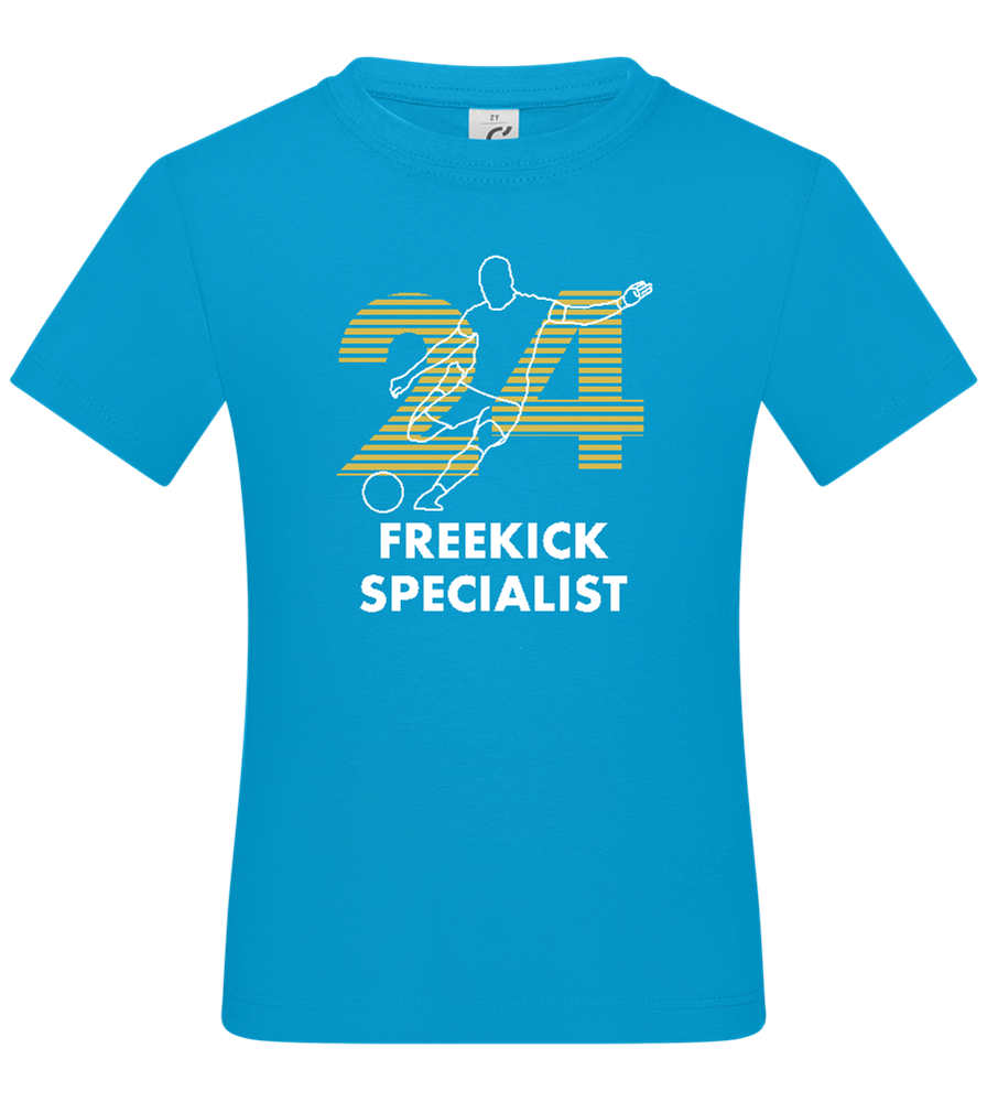 Freekick Specialist Design - Basic kids t-shirt_TURQUOISE_front