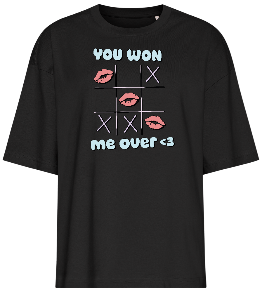 Won me Over Design - Premium women's oversized t-shirt_DEEP BLACK_front