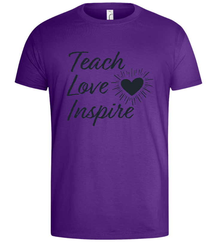 Teach Love Inspire Heart Design - Basic men's t-shirt_DARK PURPLE_front