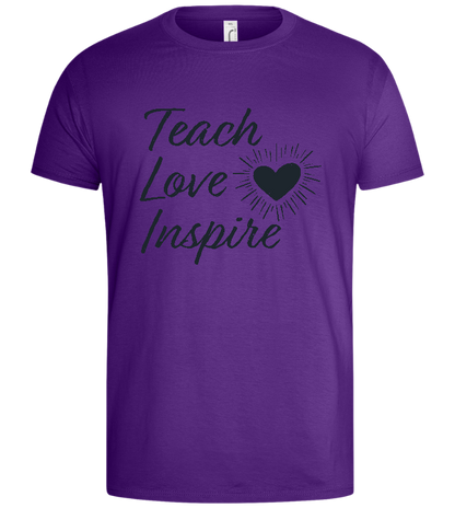 Teach Love Inspire Heart Design - Basic men's t-shirt_DARK PURPLE_front