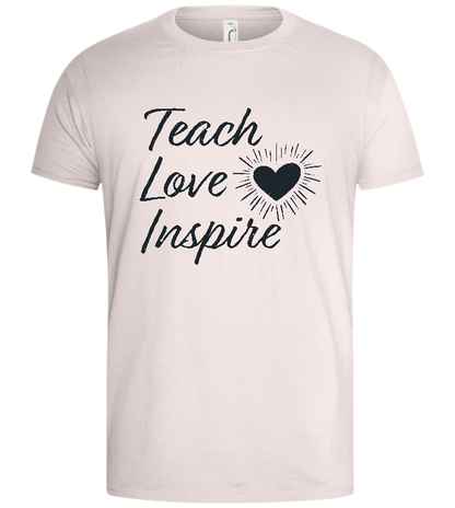 Teach Love Inspire Heart Design - Basic men's t-shirt_LIGHT PINK_front