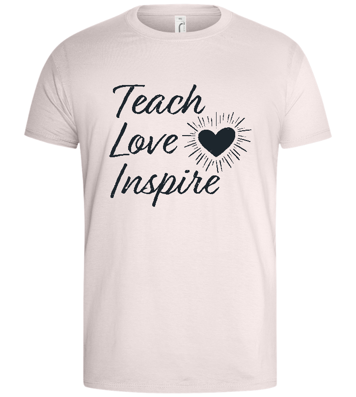 Teach Love Inspire Heart Design - Basic men's t-shirt_LIGHT PINK_front