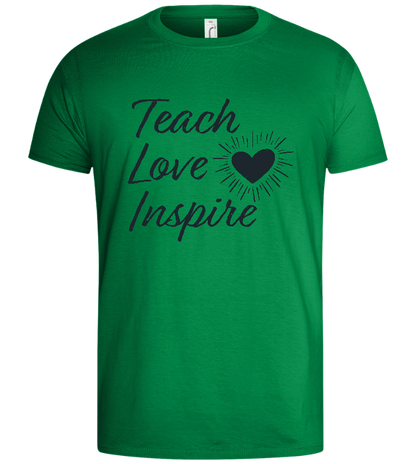 Teach Love Inspire Heart Design - Basic men's t-shirt_MEADOW GREEN_front