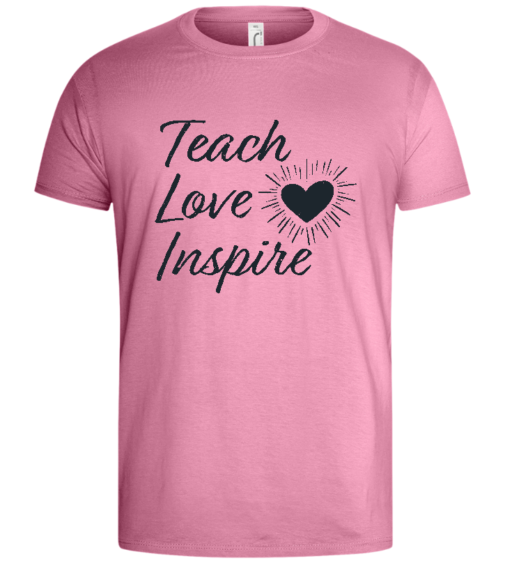 Teach Love Inspire Heart Design - Basic men's t-shirt_PINK ORCHID_front