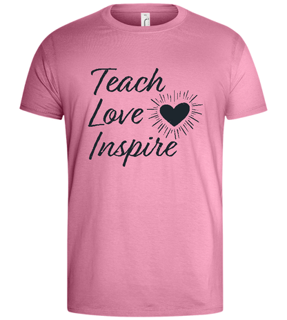 Teach Love Inspire Heart Design - Basic men's t-shirt_PINK ORCHID_front