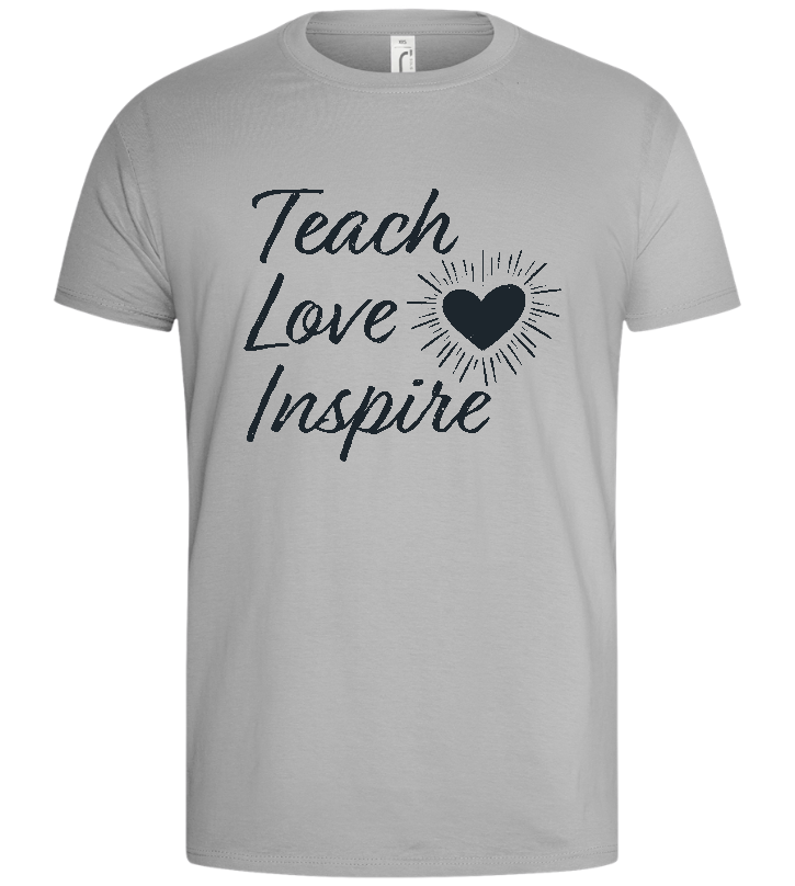 Teach Love Inspire Heart Design - Basic men's t-shirt_PURE GRAY_front