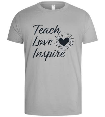 Teach Love Inspire Heart Design - Basic men's t-shirt_PURE GRAY_front