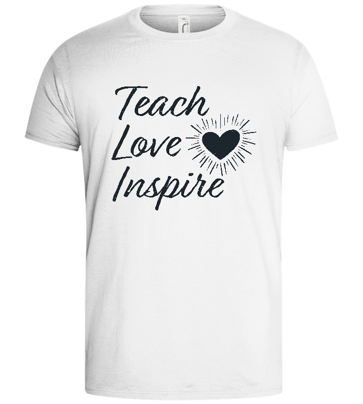 Teach Love Inspire Heart Design - Basic men's t-shirt_WHITE_front