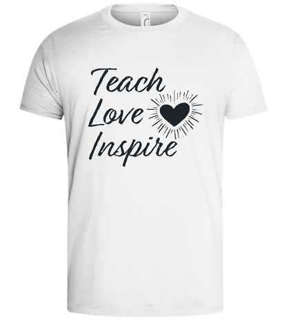 Teach Love Inspire Heart Design - Basic men's t-shirt_WHITE_front