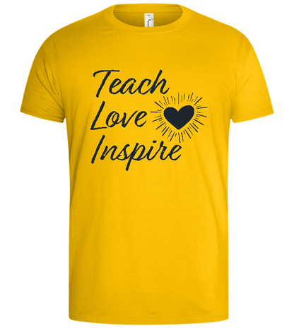 Teach Love Inspire Heart Design - Basic men's t-shirt_YELLOW_front