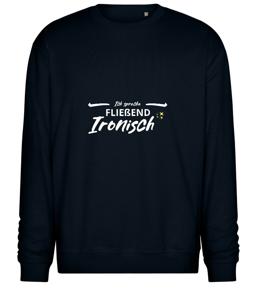 Fluently Ironic Design - Comfort Essential Unisex Sweater_BLACK_front