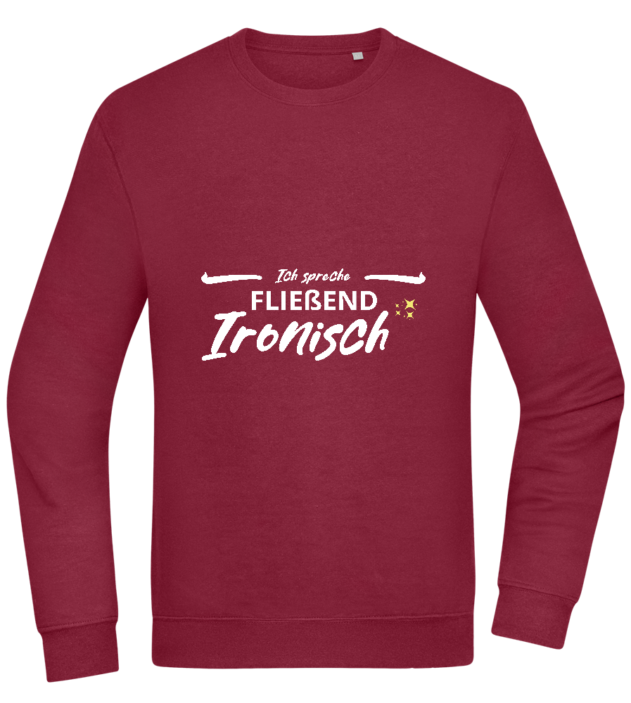 Fluently Ironic Design - Comfort Essential Unisex Sweater_BORDEAUX_front