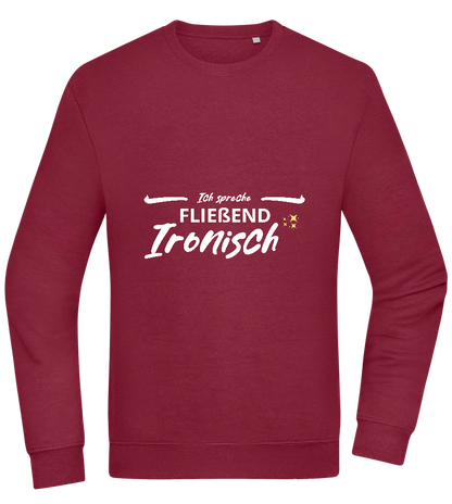 Fluently Ironic Design - Comfort Essential Unisex Sweater_BORDEAUX_front