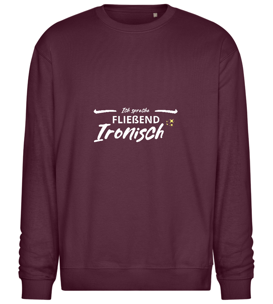 Fluently Ironic Design - Comfort Essential Unisex Sweater_BORDEAUX_front