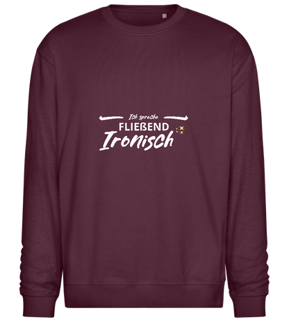 Fluently Ironic Design - Comfort Essential Unisex Sweater_BORDEAUX_front