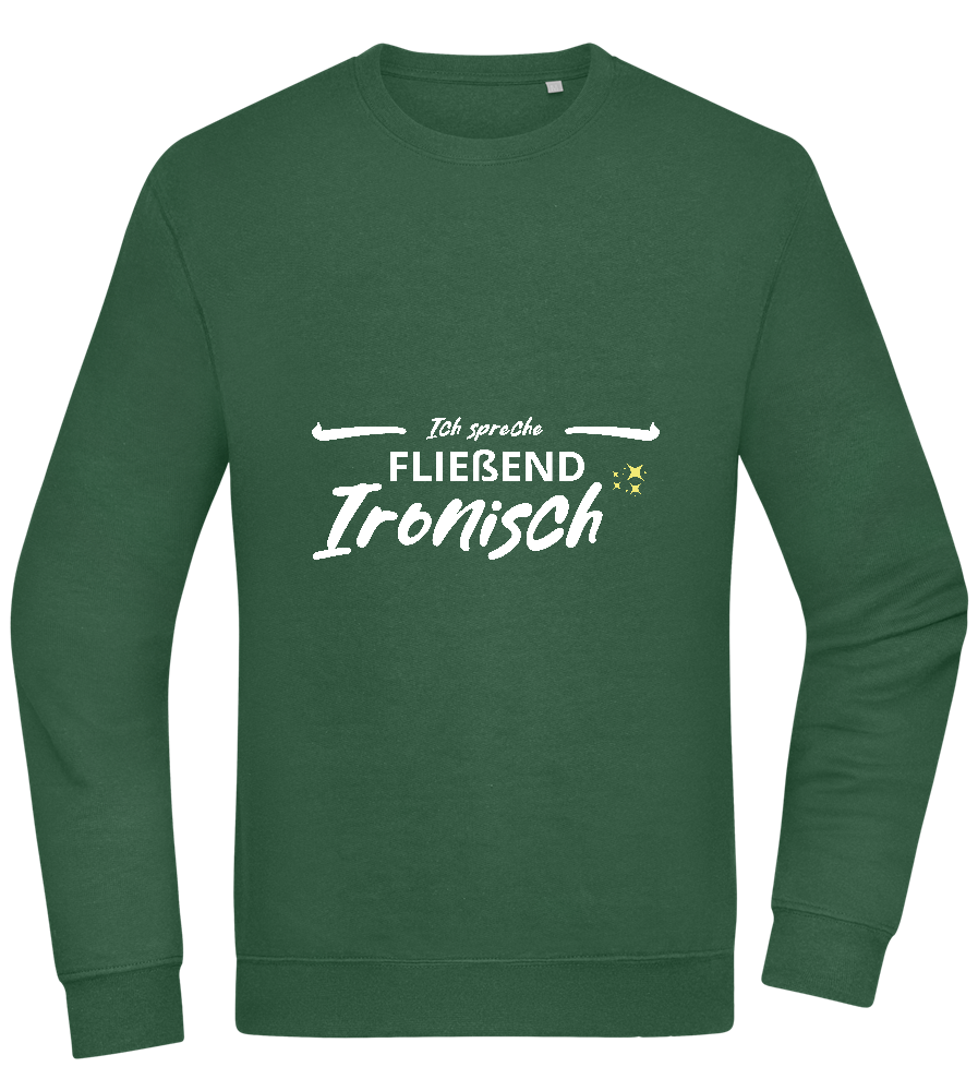 Fluently Ironic Design - Comfort Essential Unisex Sweater_GREEN BOTTLE_front