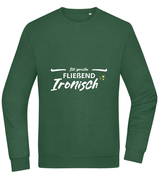 Fluently Ironic Design - Comfort Essential Unisex Sweater_GREEN BOTTLE_front