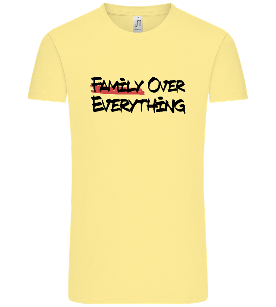 Family over Everything Design - Comfort Unisex T-Shirt_AMARELO CLARO_front