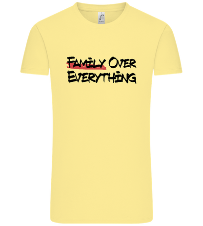 Family over Everything Design - Comfort Unisex T-Shirt_AMARELO CLARO_front