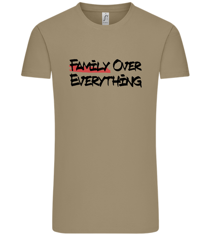 Family over Everything Design - Comfort Unisex T-Shirt_KHAKI_front