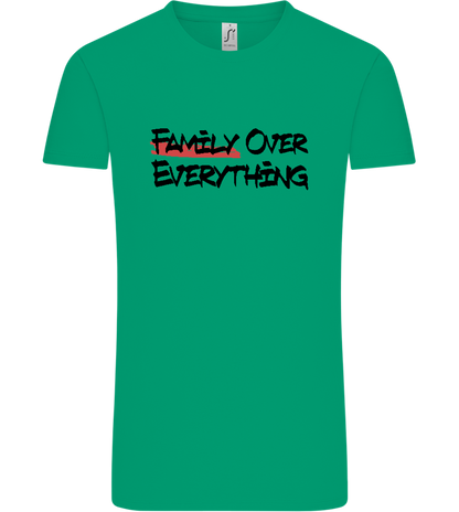 Family over Everything Design - Comfort Unisex T-Shirt_SPRING GREEN_front