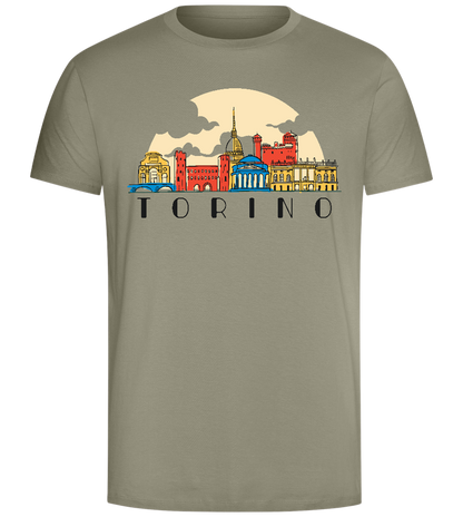 Torino City Skyline Design - Comfort Unisex T-Shirt_KHAKI_front