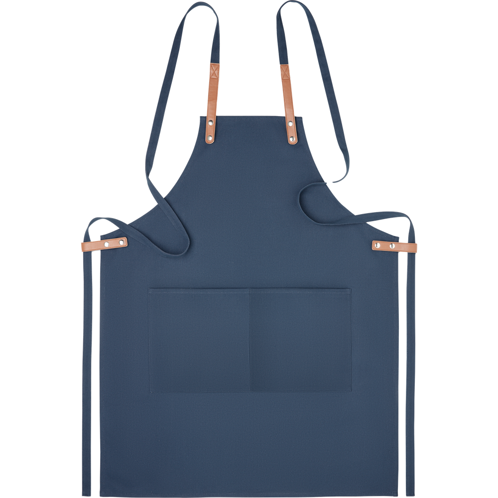 Organic Cotton Apron in Box (340gr/m²)_BLUE_front