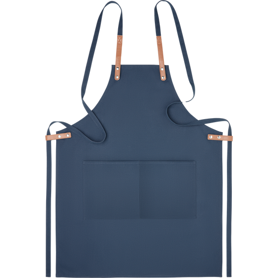 Organic Cotton Apron in Box (340gr/m²)_BLUE_front