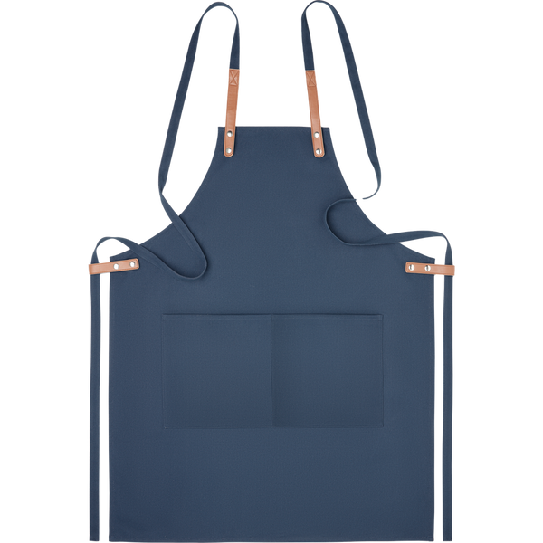 Organic Cotton Apron in Box (340gr/m²)_BLUE_front