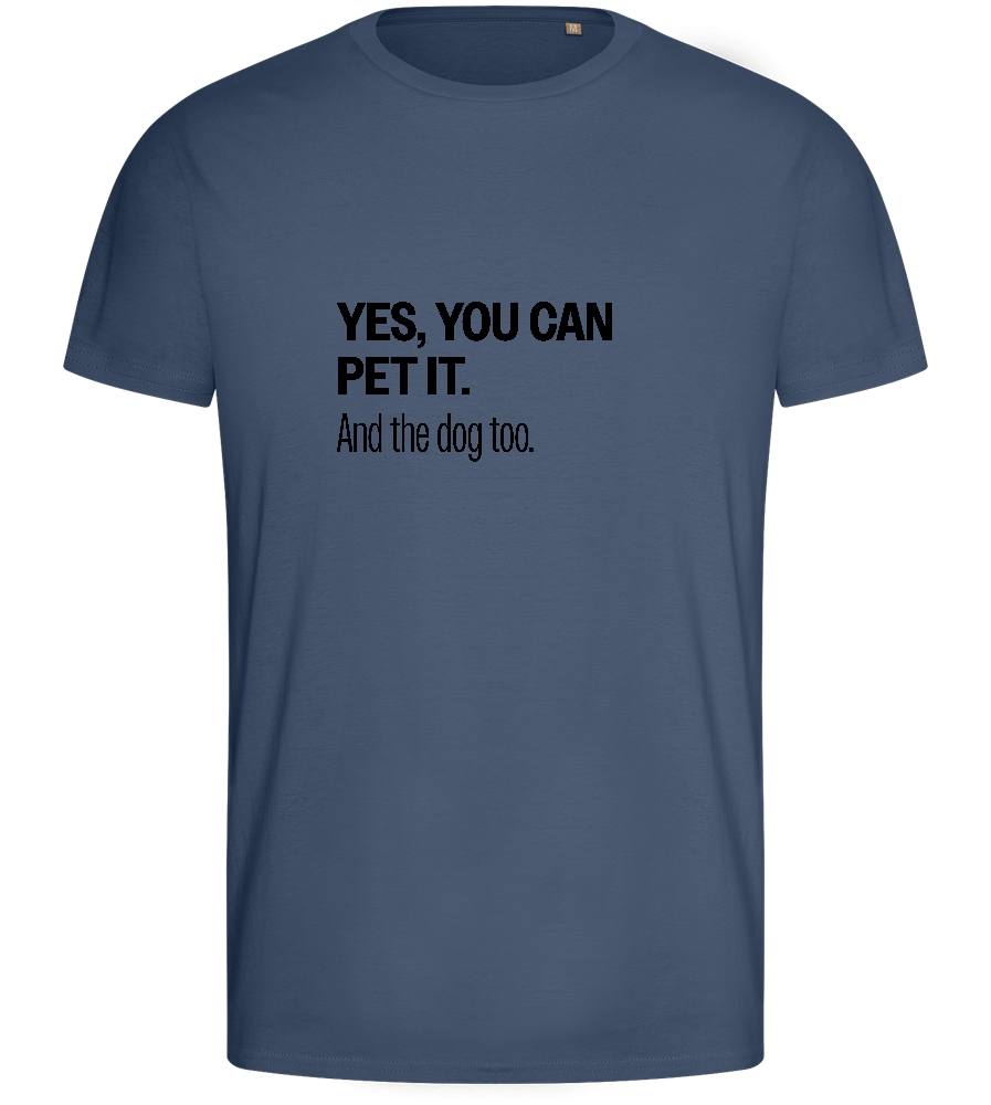 You Can Pet It Design - Basic men's fitted t-shirt_DENIM_front