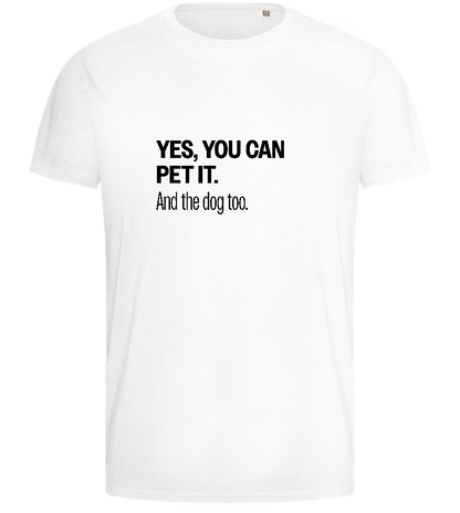 You Can Pet It Design - Basic men's fitted t-shirt_WHITE_front