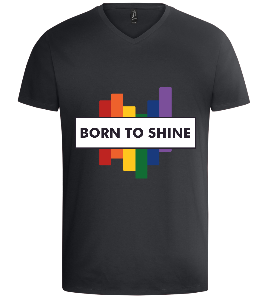 Born to Shine Design - Basic men's v-neck t-shirt_DARK GRAY_front