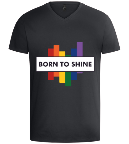 Born to Shine Design - Basic men's v-neck t-shirt_DARK GRAY_front