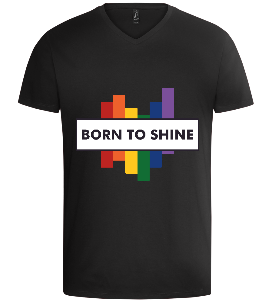 Born to Shine Design - Basic men's v-neck t-shirt_DEEP BLACK_front