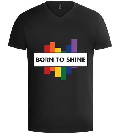 Born to Shine Design - Basic men's v-neck t-shirt_DEEP BLACK_front