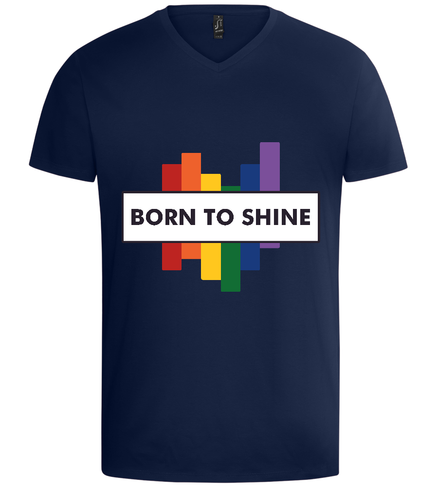 Born to Shine Design - Basic men's v-neck t-shirt_MARINE_front